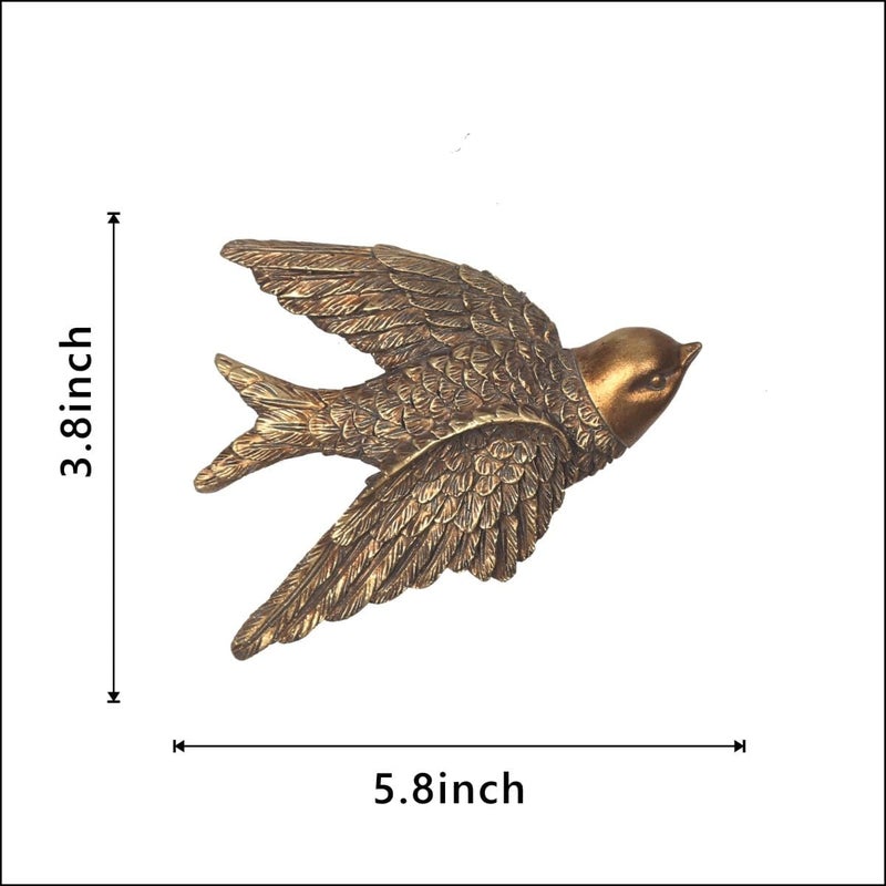 S-MANTIS Vintage Wall Sculpture, Antique Pediment Hallway Wall Art, Hand Painted Bird With Exquisite Wing And Feather Details, Aesthetic Room Decor Unique Gift (Antique Bird) - Image 2